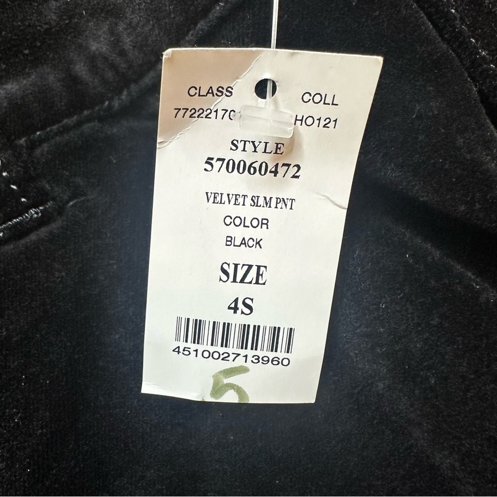 NWT WHBM Black Velvet Slim Ankle Pants Size 4S - Picture 12 of 13